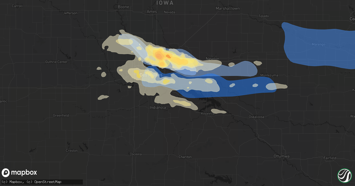 Hail map in Hartford, IA on September 8, 2026