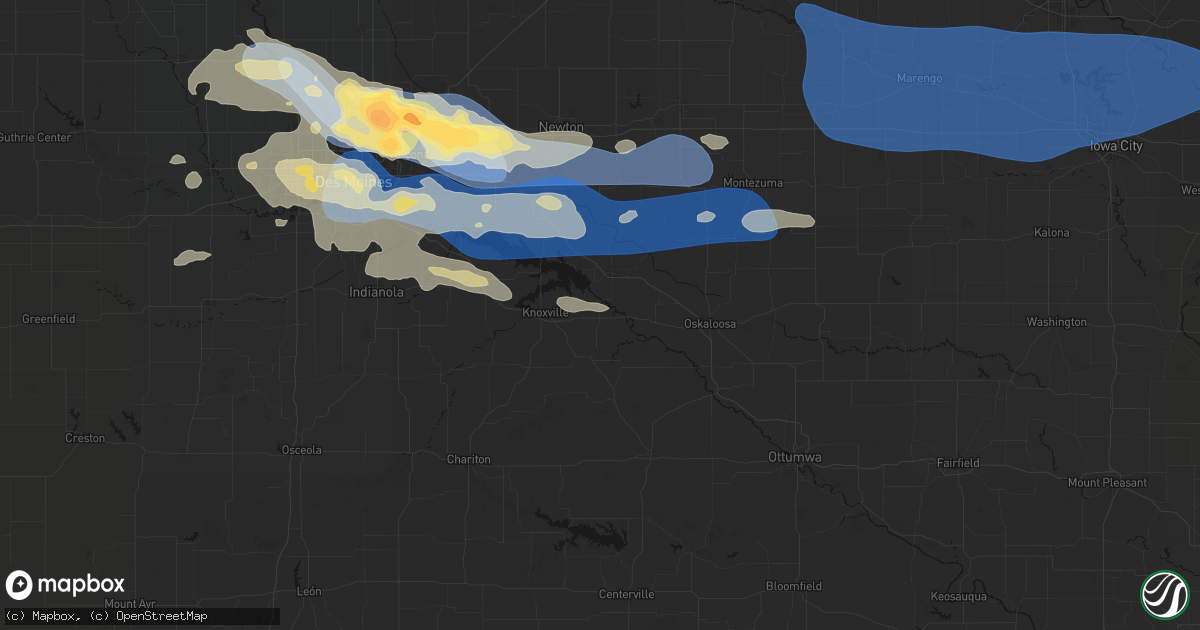 Hail map in Harvey, IA on September 8, 2026