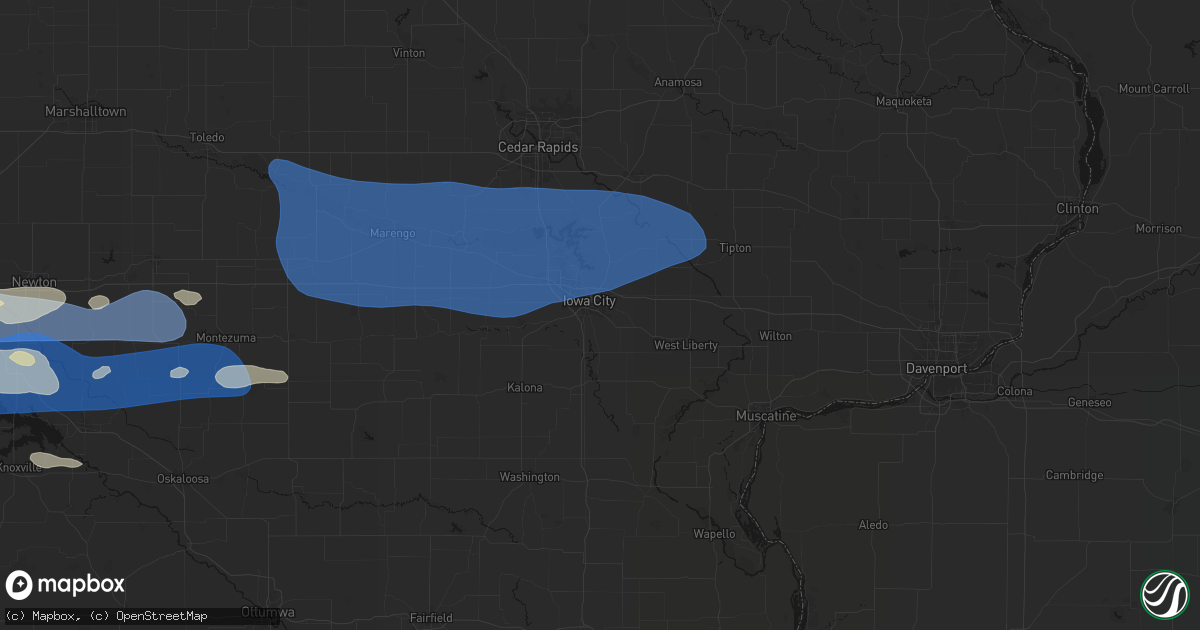 Hail map in Iowa City, IA on September 8, 2026