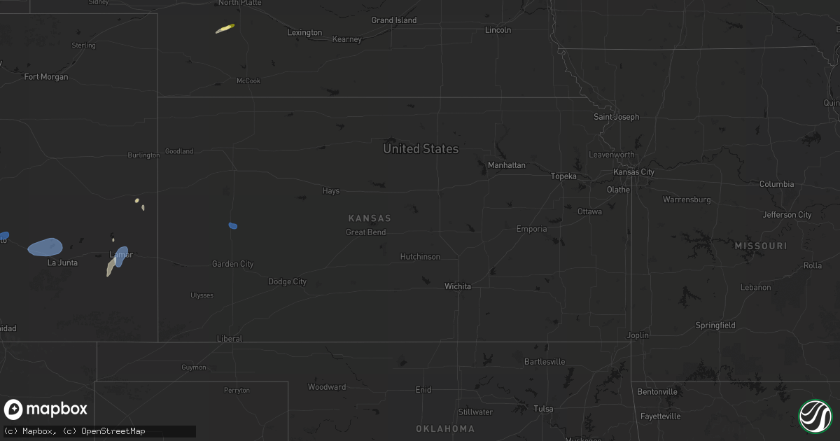 Hail map in Kansas on September 8, 2026