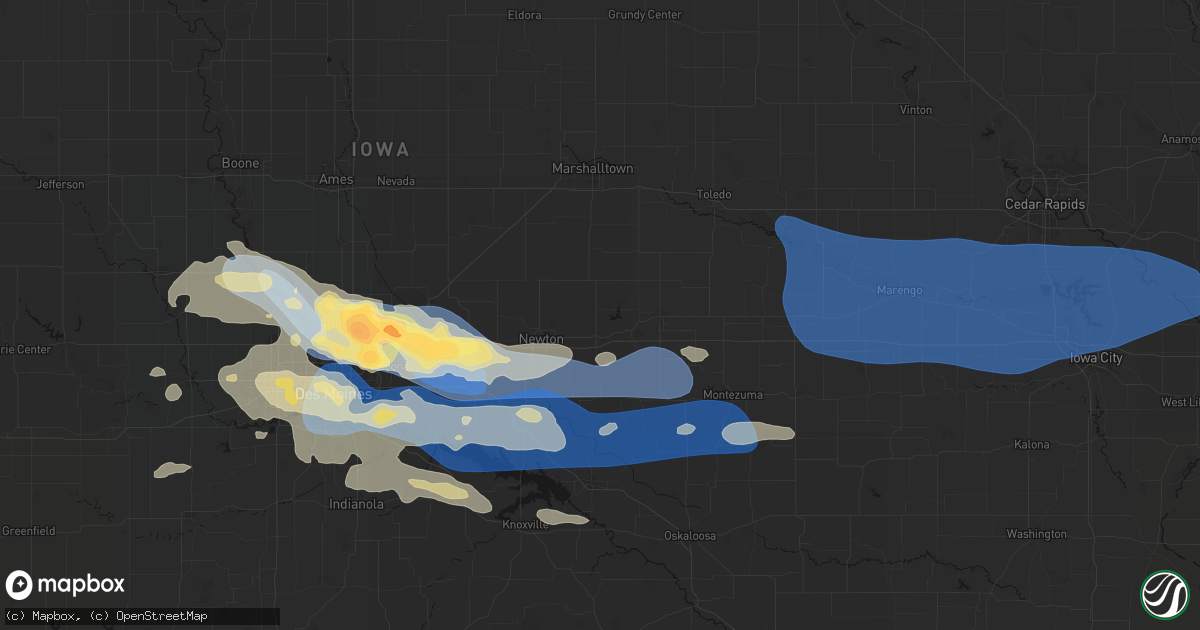 Hail map in Kellogg, IA on September 8, 2026