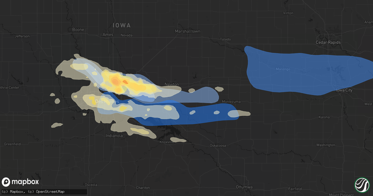 Hail map in Killduff, IA on September 8, 2026