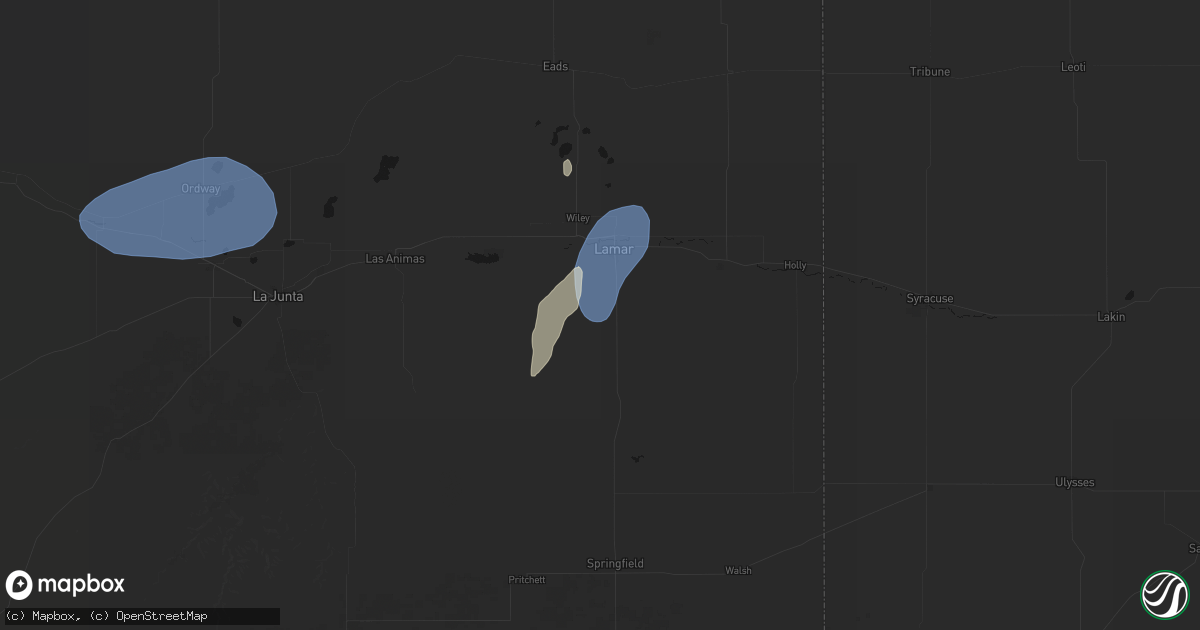 Hail map in Lamar, CO on September 8, 2026