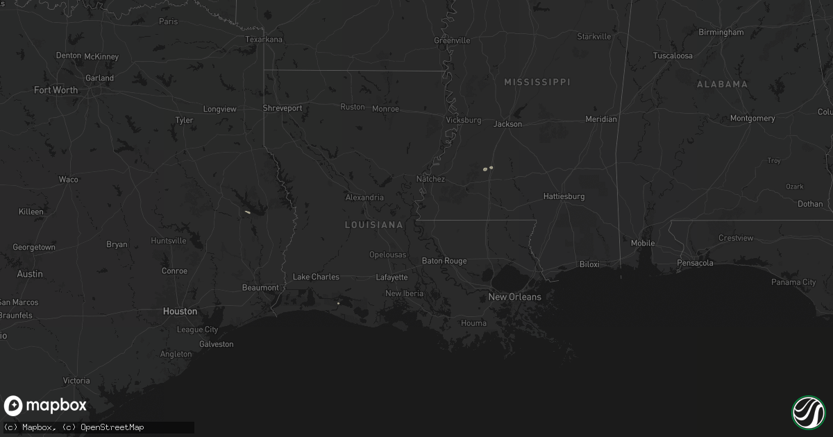 Hail map in Louisiana on September 8, 2026