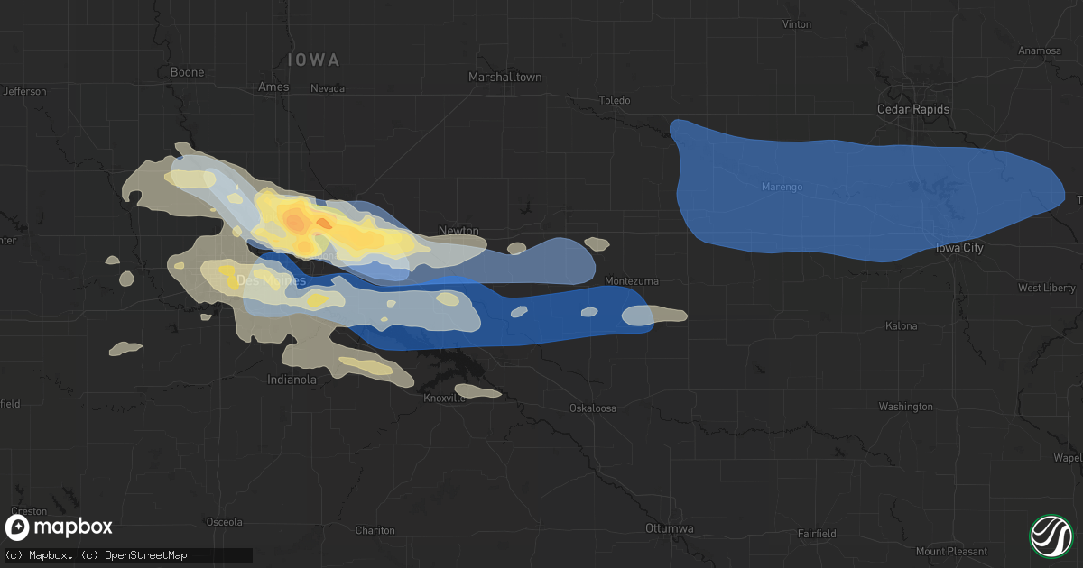 Hail map in Lynnville, IA on September 8, 2026