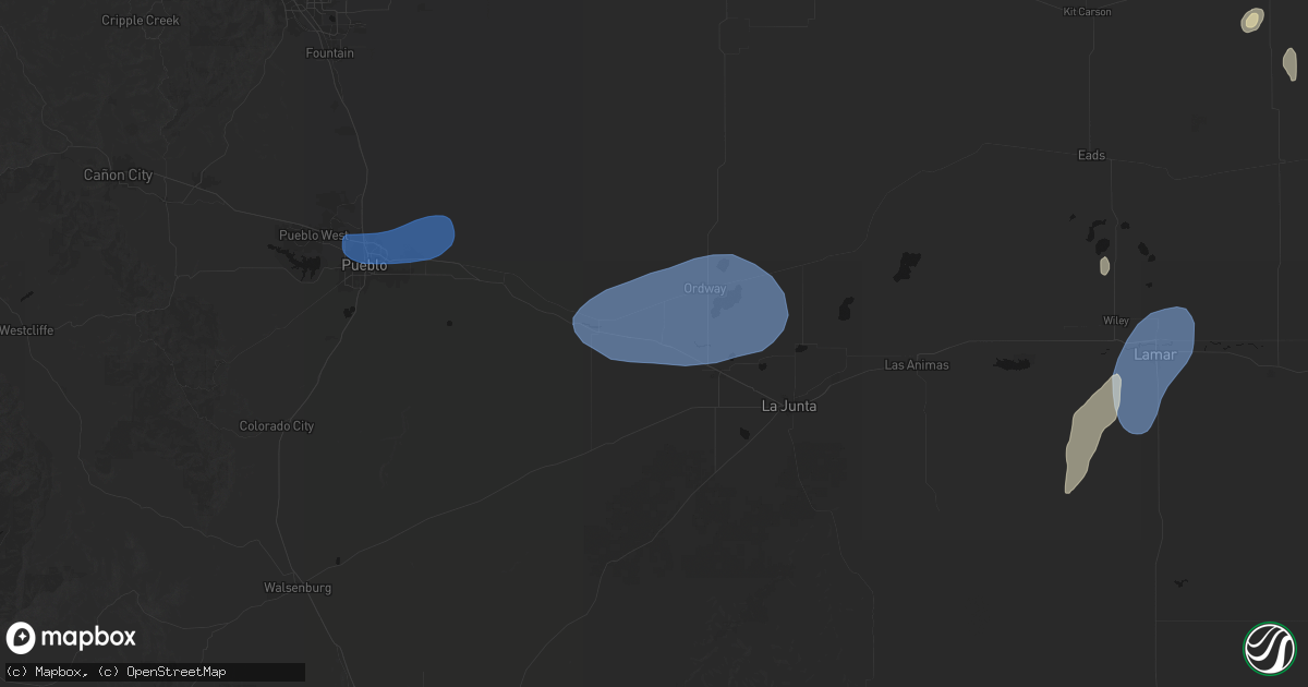Hail map in Manzanola, CO on September 8, 2026