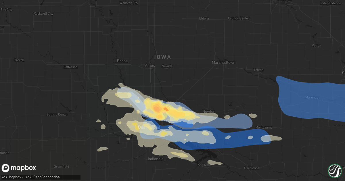 Hail map in Maxwell, IA on September 8, 2026