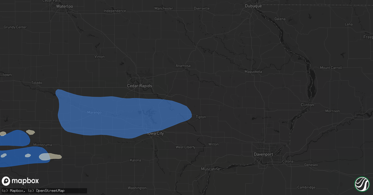 Hail map in Mechanicsville, IA on September 8, 2026