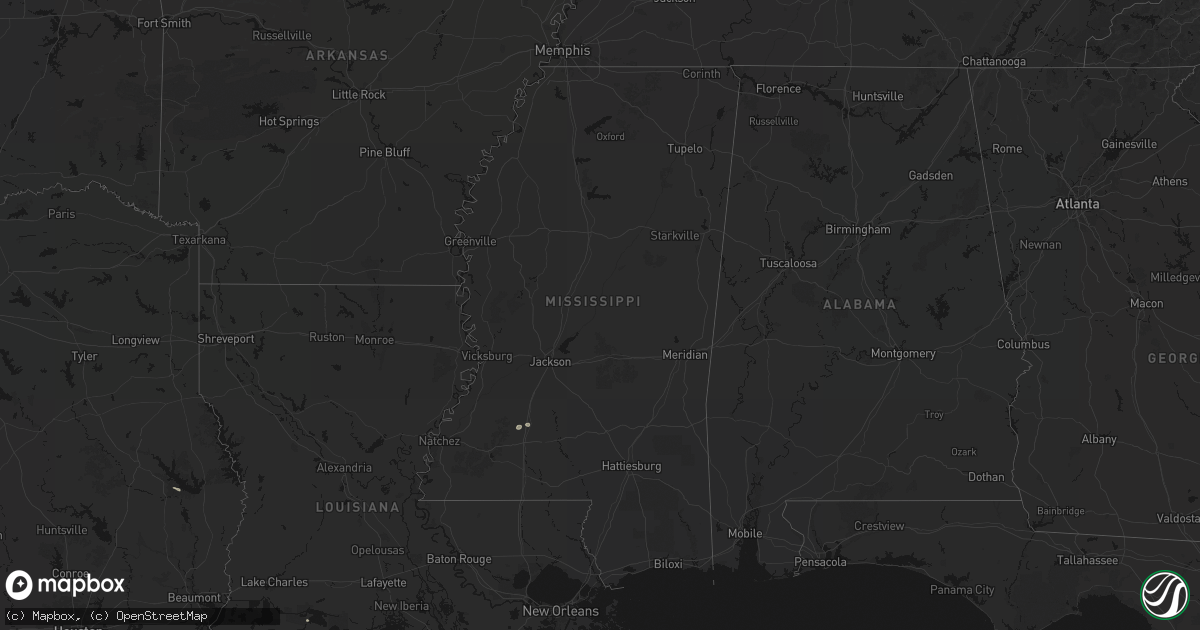 Hail map in Mississippi on September 8, 2026