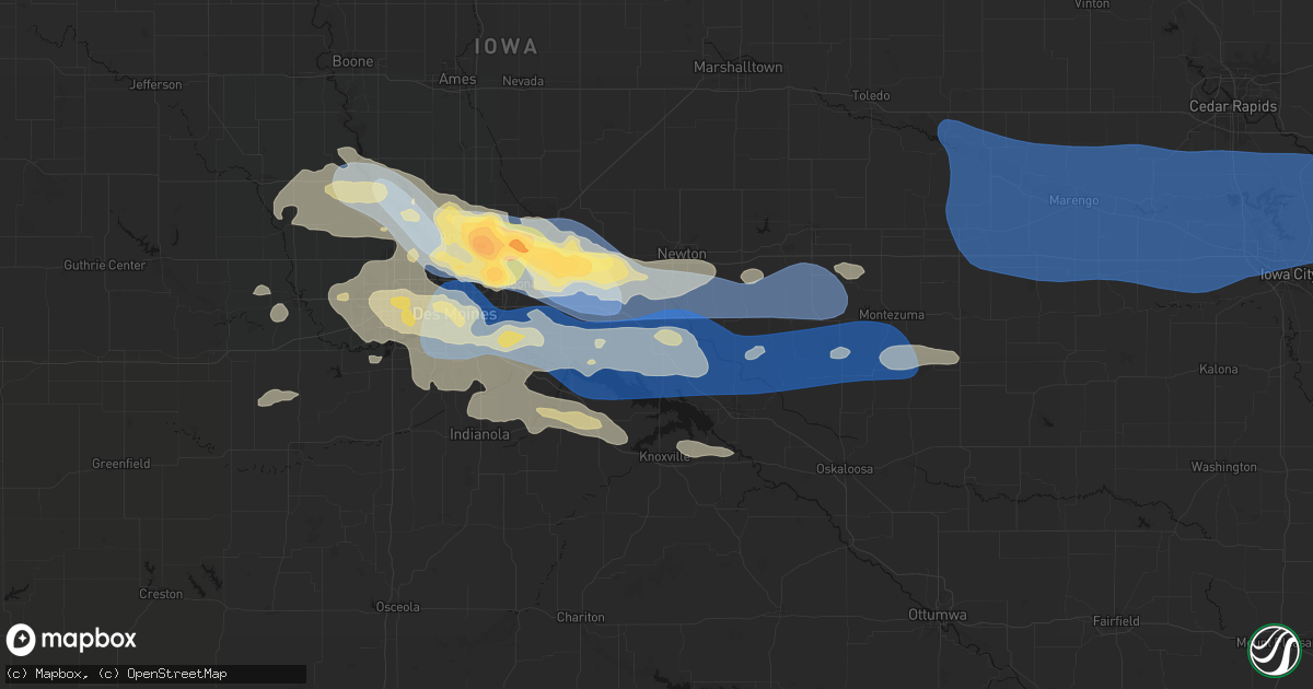 Hail map in Monroe, IA on September 8, 2026