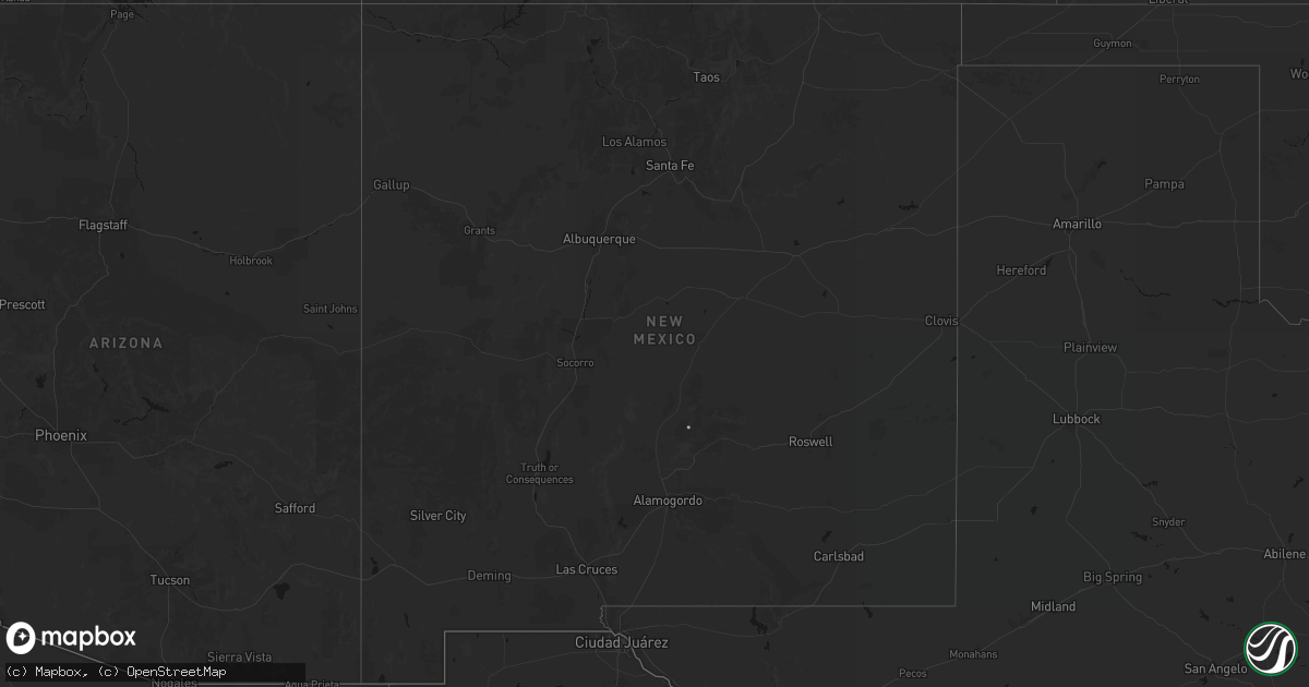 Hail map in New Mexico on September 8, 2026