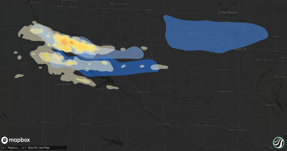 Hail map in New Sharon, IA on September 8, 2026