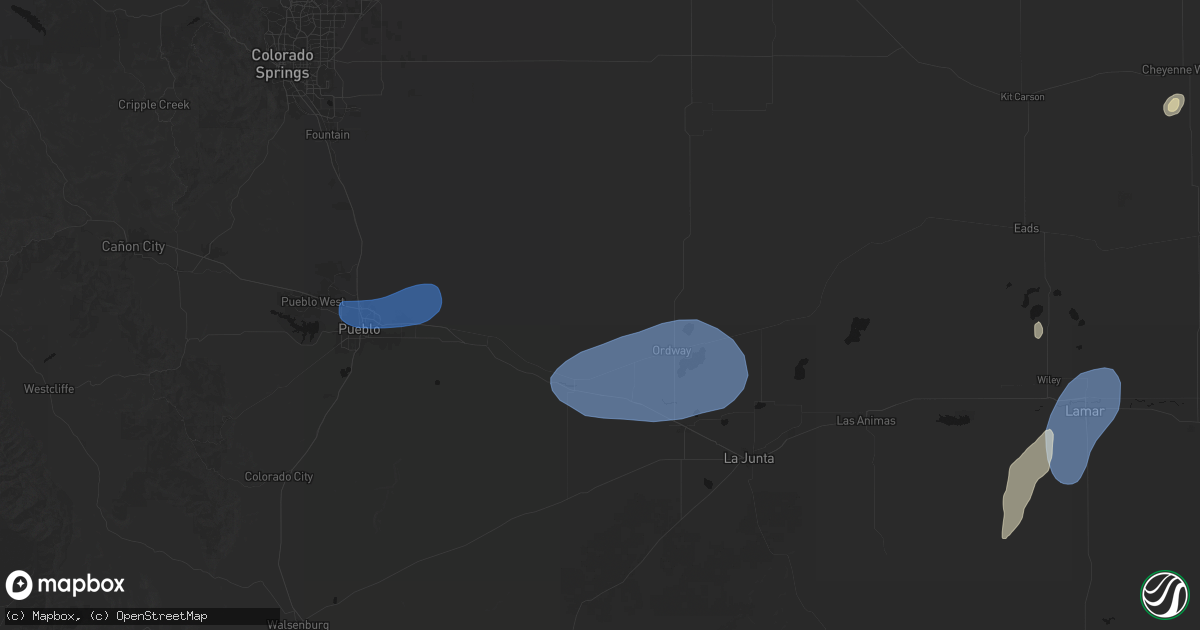 Hail map in Olney Springs, CO on September 8, 2026
