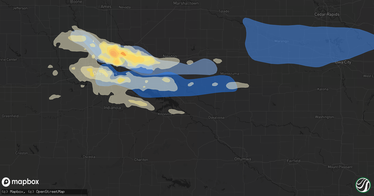 Hail map in Pella, IA on September 8, 2026