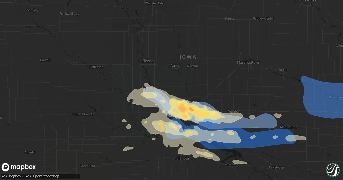 Hail map in Slater, IA on September 8, 2026