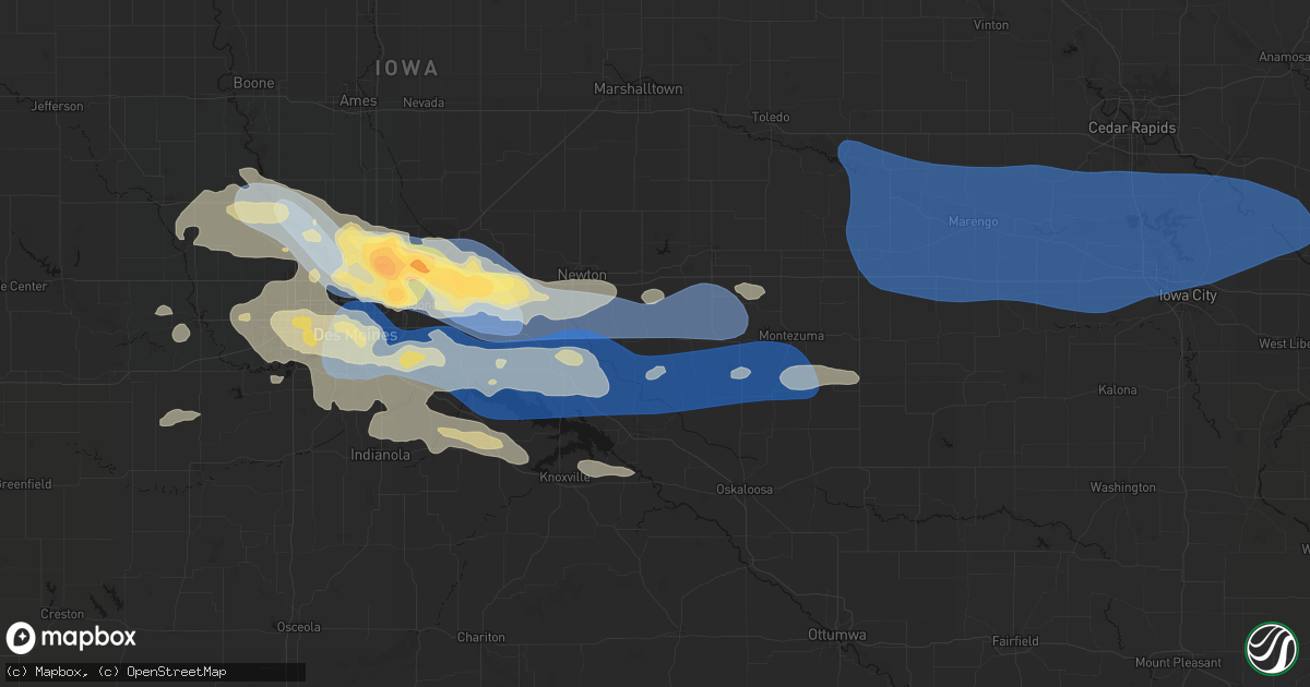 Hail map in Sully, IA on September 8, 2026