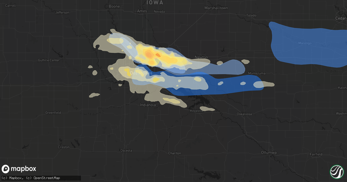 Hail map in Swan, IA on September 8, 2026