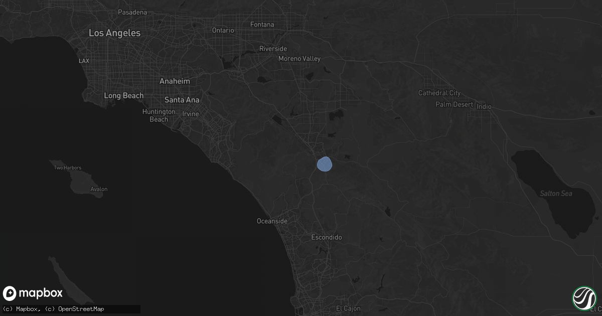 Hail map in Temecula, CA on September 8, 2026