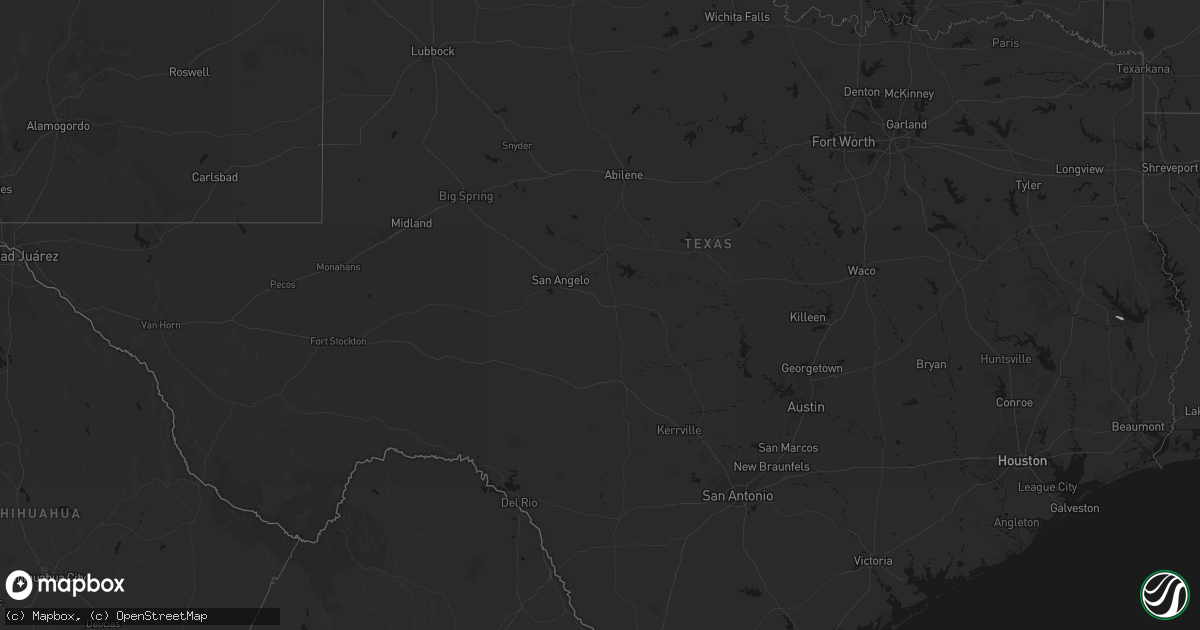 Hail map in Texas on September 8, 2026