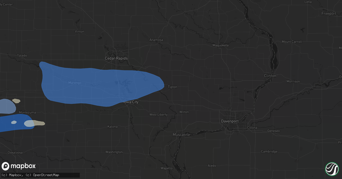 Hail map in Tipton, IA on September 8, 2026