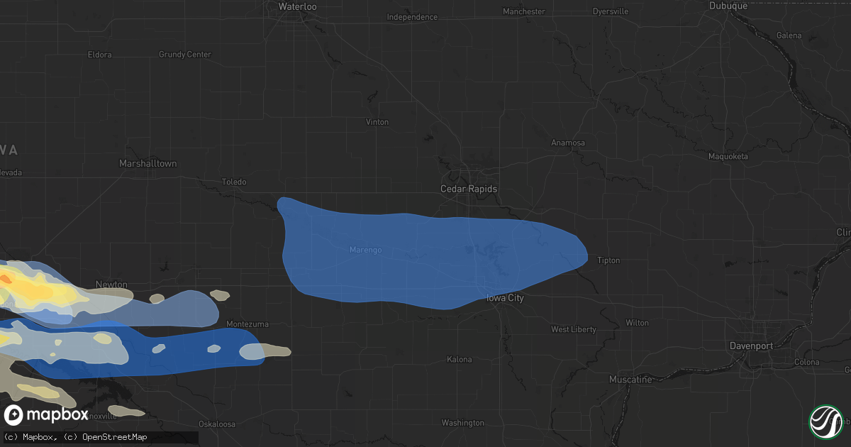 Hail map in Walford, IA on September 8, 2026