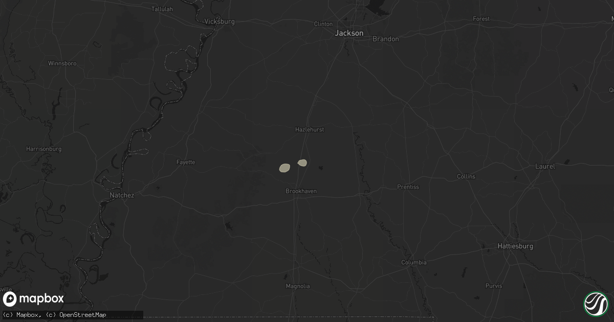 Hail map in Wesson, MS on September 8, 2026