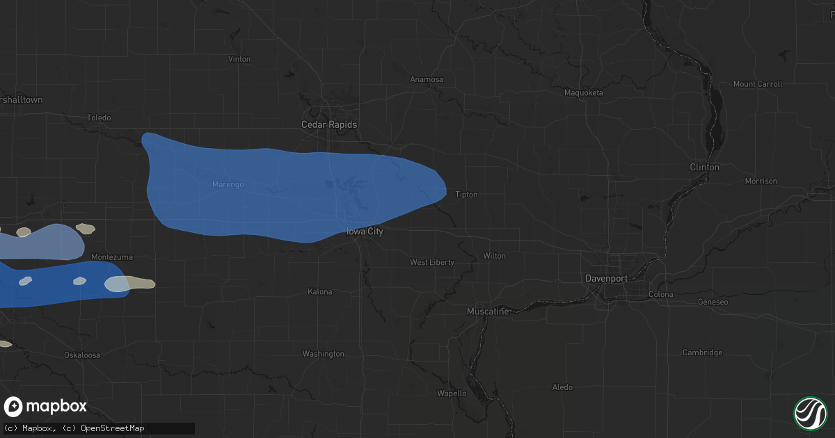 Hail map in West Branch, IA on September 8, 2026