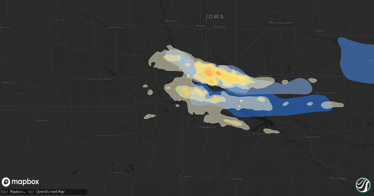 Hail map in West Des Moines, IA on September 8, 2026
