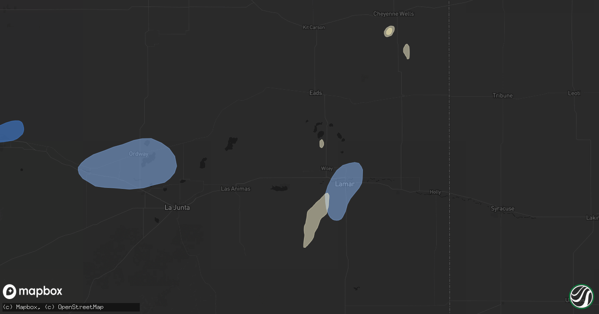 Hail map in Wiley, CO on September 8, 2026