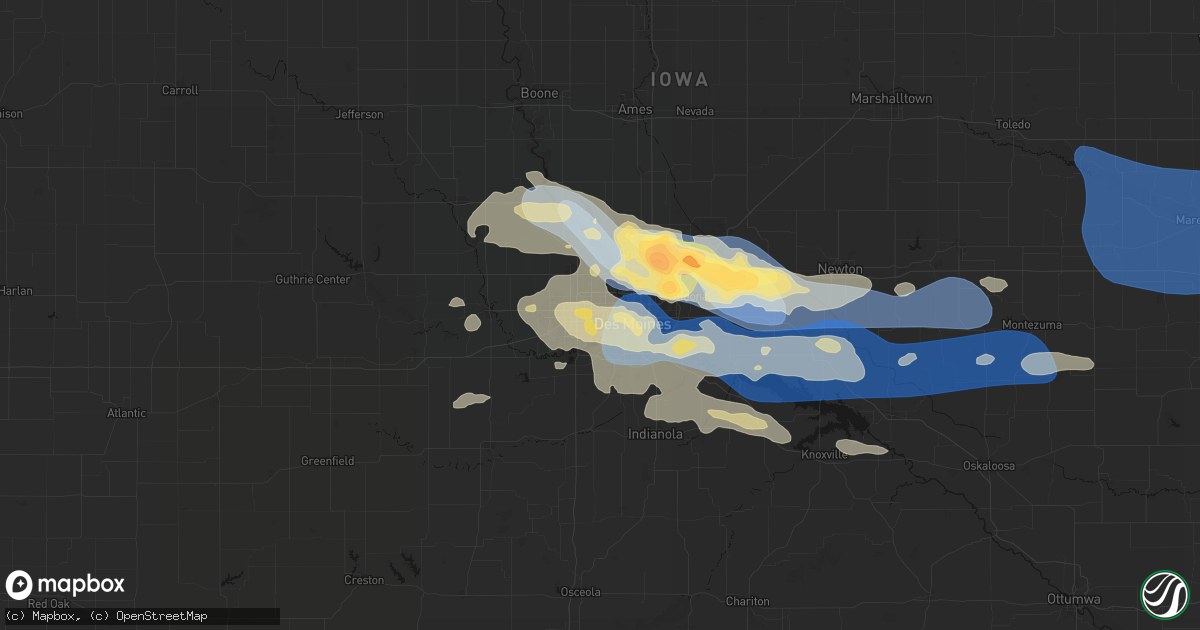 Hail map in Windsor Heights, IA on September 8, 2026