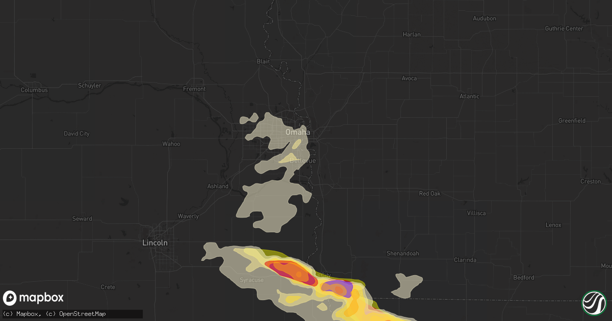 Hail map in Bellevue, NE on September 9, 2014