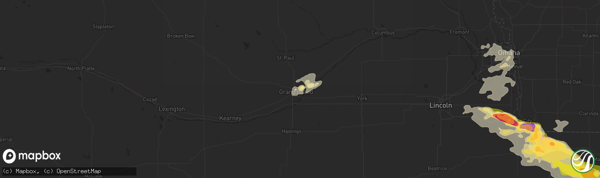 Hail map in Grand Island, NE on September 9, 2014