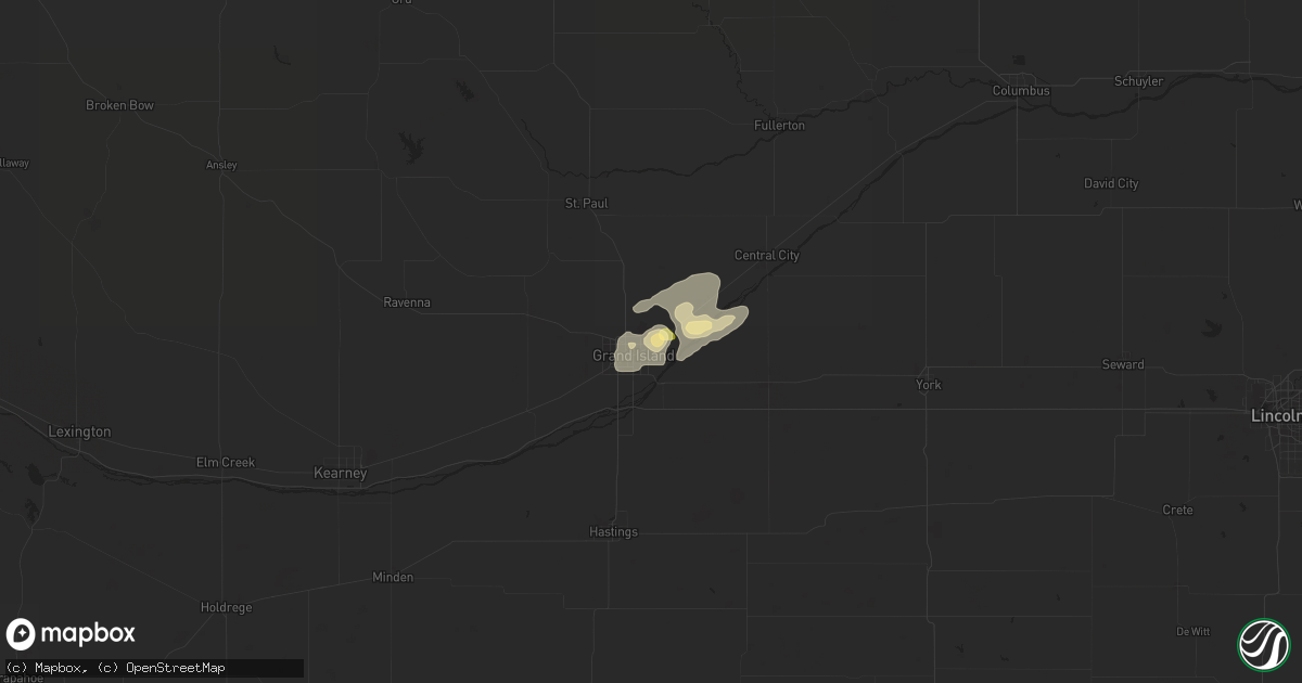Hail map in Grand Island, NE on September 9, 2014