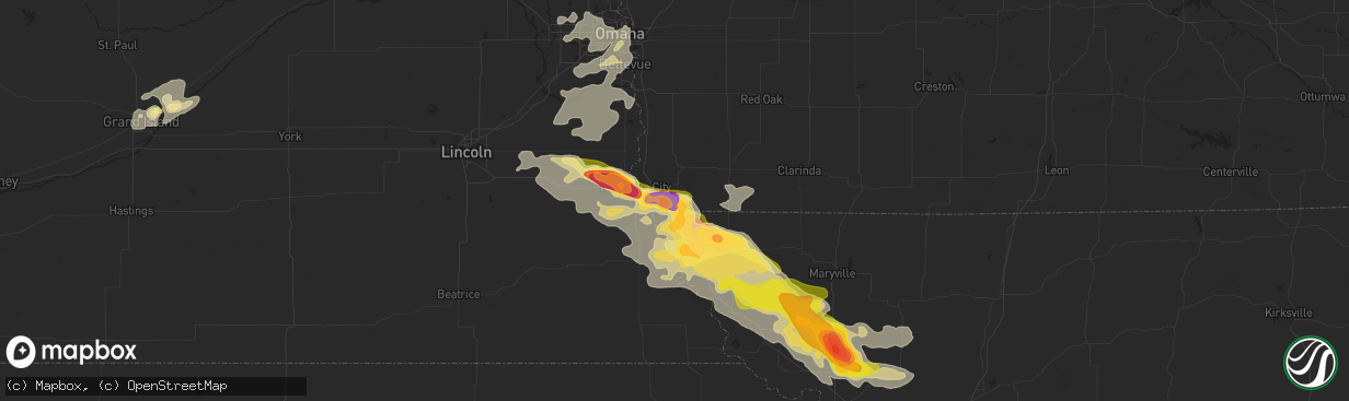 Hail map in Hamburg, IA on September 9, 2014