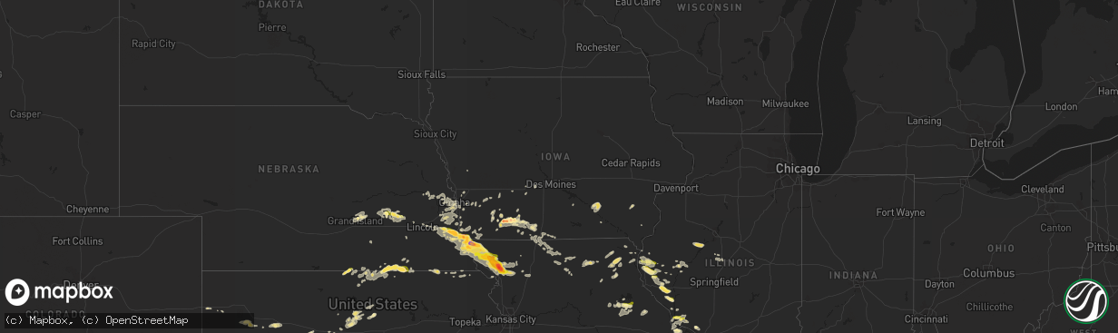 Hail map in Iowa on September 9, 2014