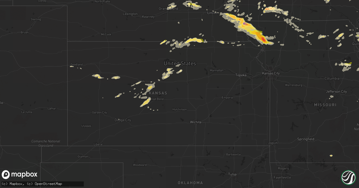 Hail map in Kansas on September 9, 2014