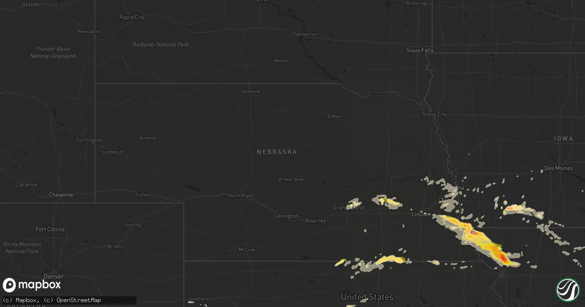 Hail map in Nebraska on September 9, 2014