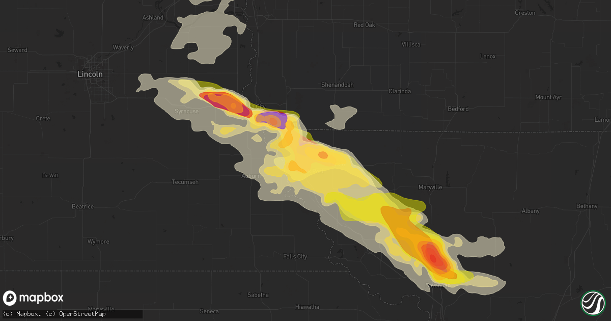 Hail map in Rock Port, MO on September 9, 2014