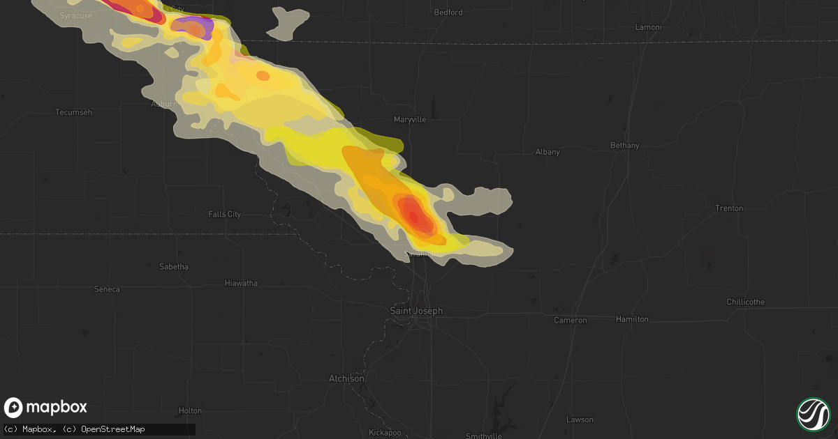 Hail map in Rosendale, MO on September 9, 2014