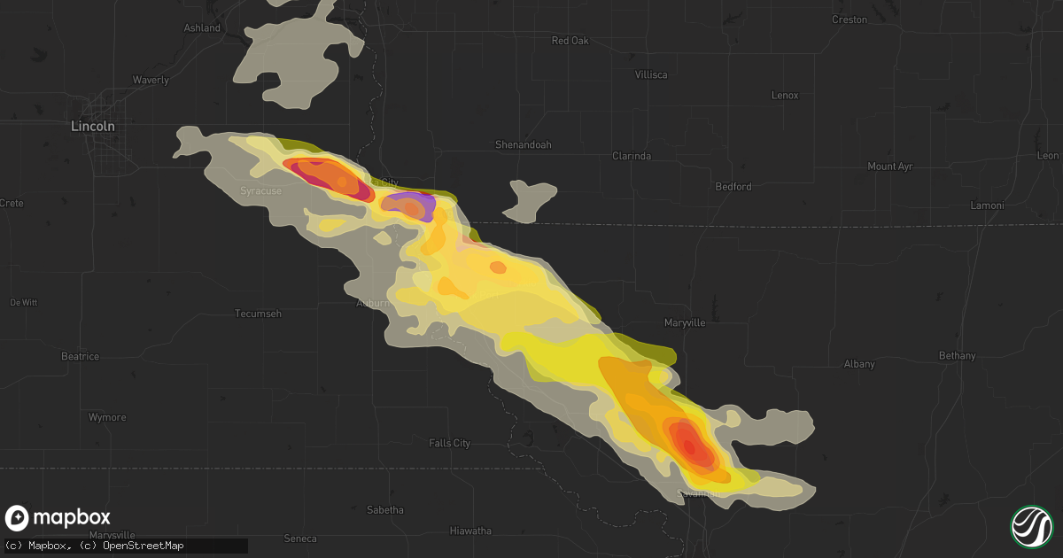 Hail map in Tarkio, MO on September 9, 2014