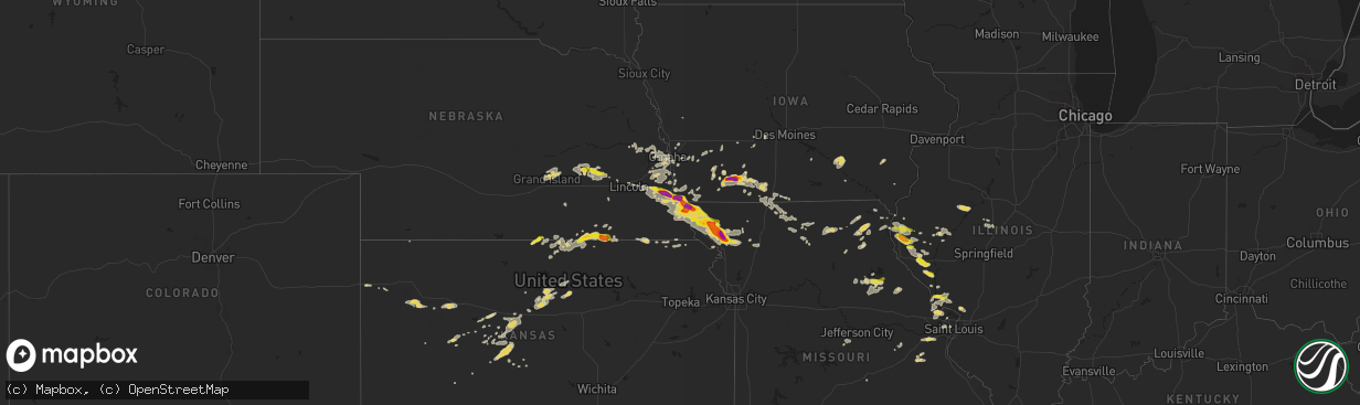 Hail map on September 9, 2014