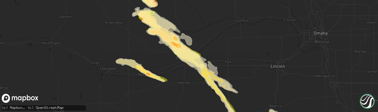 Hail map in Grand Island, NE on September 9, 2015