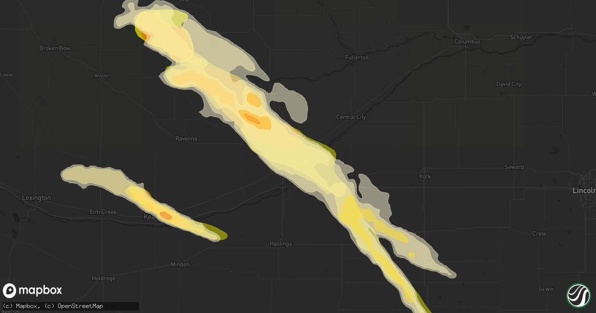 Hail map in Grand Island, NE on September 9, 2015