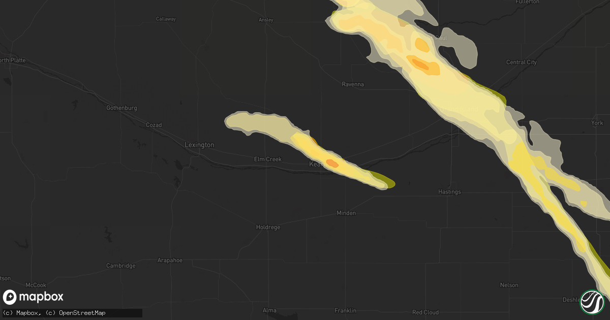 Hail map in Kearney, NE on September 9, 2015
