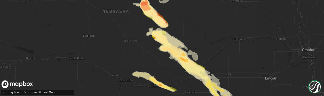 Hail map in Loup City, NE on September 9, 2015