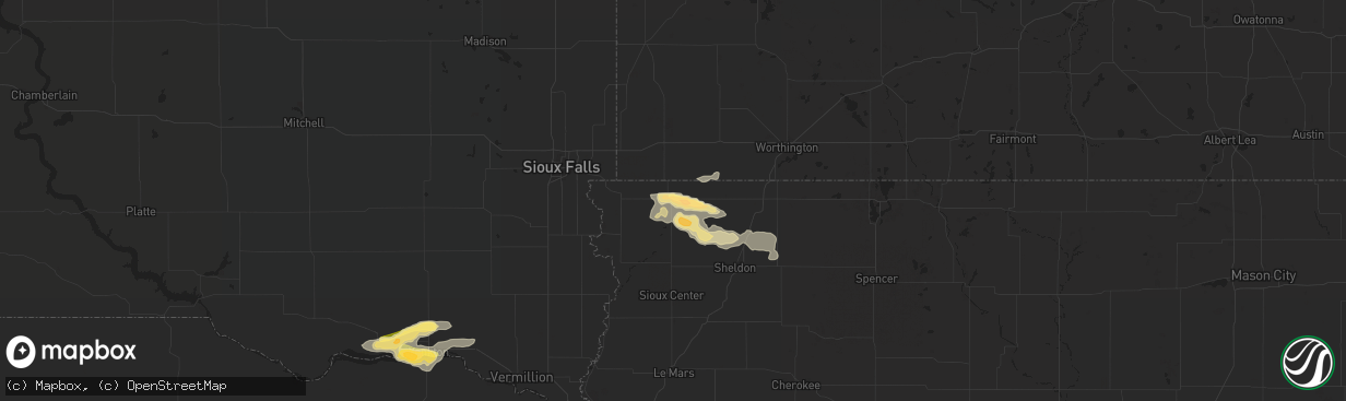 Hail map in Rock Rapids, IA on September 9, 2015