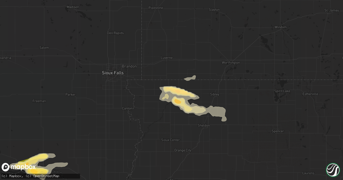Hail map in Rock Rapids, IA on September 9, 2015