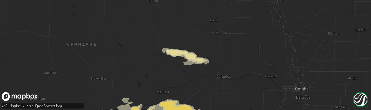 Hail map in Albion, NE on September 9, 2016