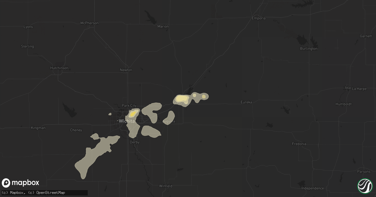 Hail map in El Dorado, KS on September 9, 2016