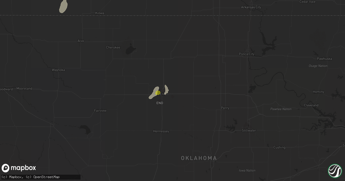 Hail map in Enid, OK on September 9, 2016